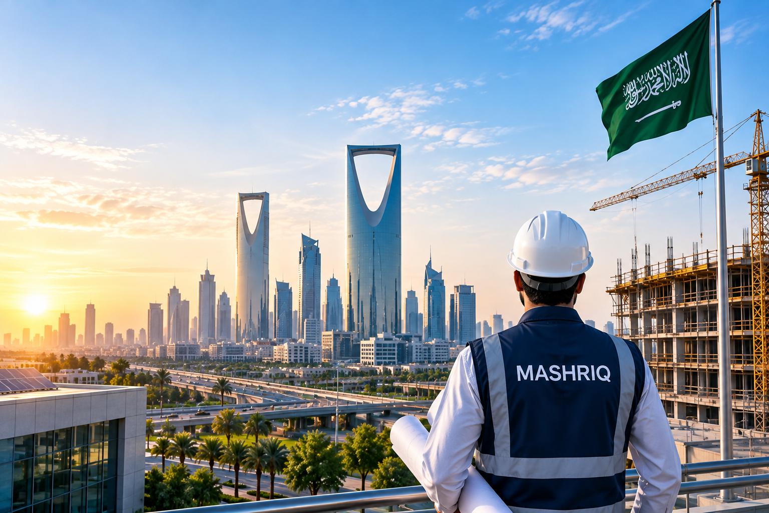 Riyadh skyline at sunset